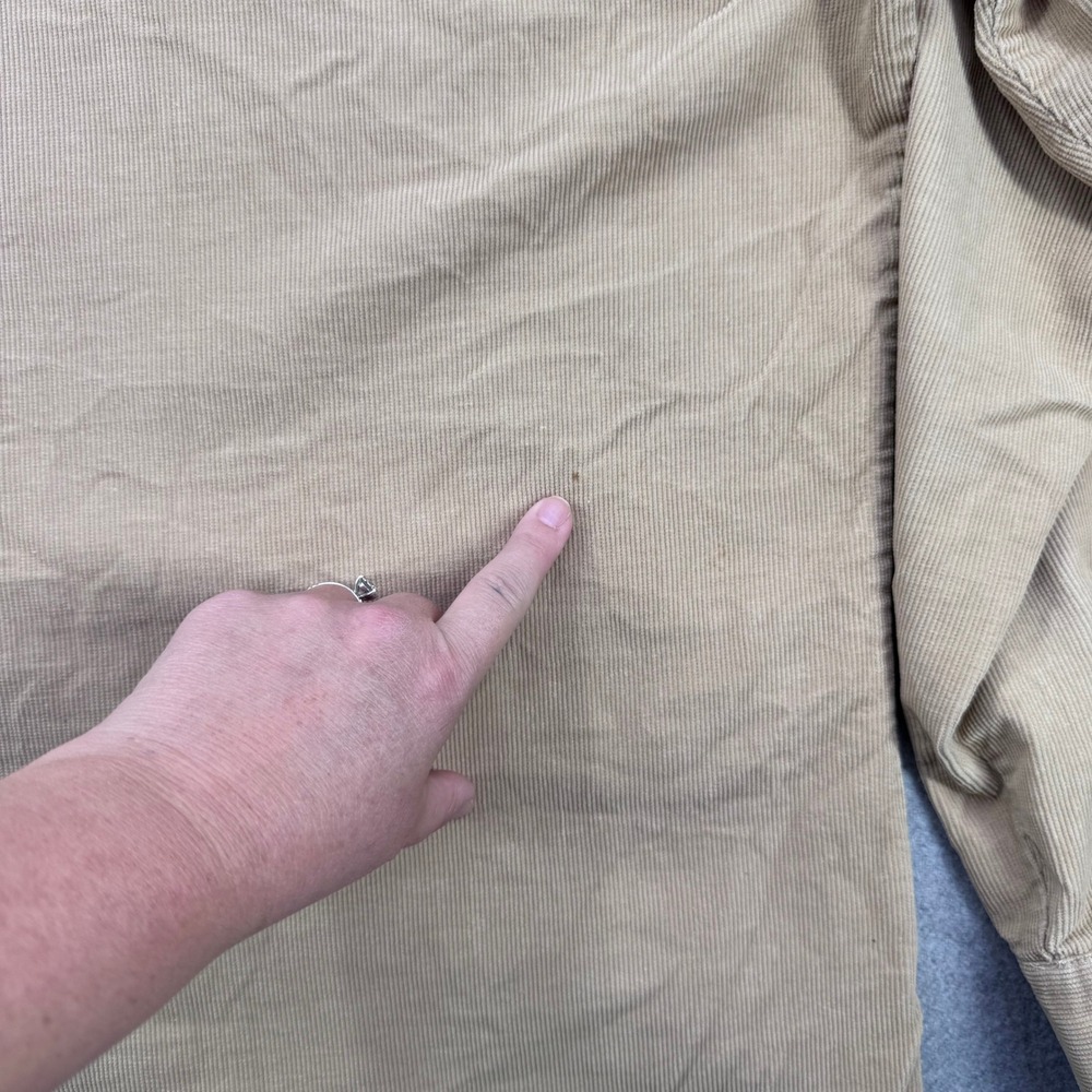 Vintage 70s Sears Corduroy Field Shirt Mens XL Khaki Tan Button Up Workwear FLAW - Picture 9 of 11